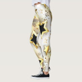 Licht naadloos met gouden sterren leggings (Links)