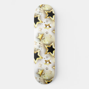 Licht naadloos met gouden sterren persoonlijk skateboard