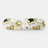 Licht naadloos met gouden sterren persoonlijk skateboard (Horizontaal)