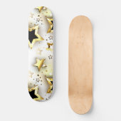 Licht naadloos met gouden sterren persoonlijk skateboard (Voorkant)