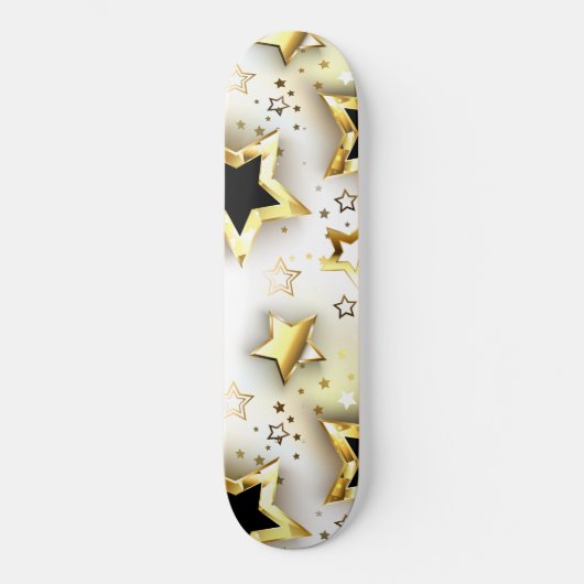Licht naadloos met gouden sterren persoonlijk skateboard (Voorkant)