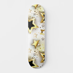 Licht naadloos met gouden sterren persoonlijk skateboard