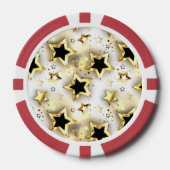 Licht naadloos met gouden sterren poker chips (Voorkant)