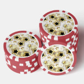 Licht naadloos met gouden sterren poker chips (Opstapeling)