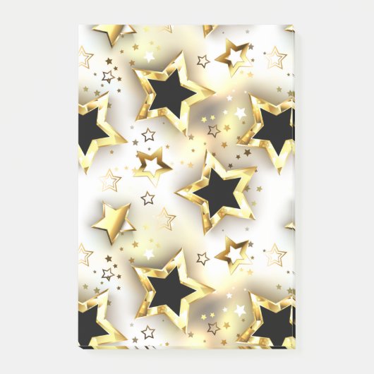 Licht naadloos met gouden sterren post-it® notes (Voorkant)