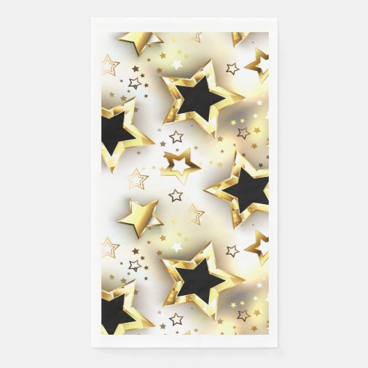 Licht naadloos met gouden sterren servet (Voorkant)