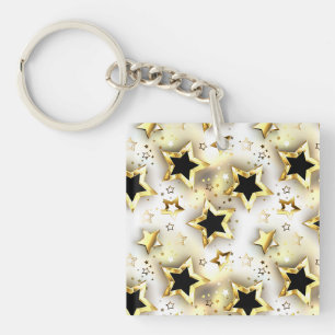 Licht naadloos met gouden sterren sleutelhanger