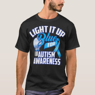 Licht naar boven blauw voor autisme t-shirt