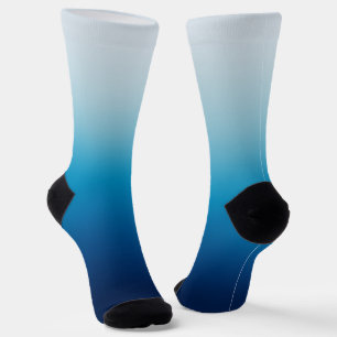 Licht naar Donker Oceaanblauw Verlopen Sokken