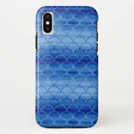 Licht naar donkerblauw gekleurd schaliepatroon Case-Mate iPhone case
