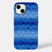 Licht naar donkerblauw gekleurd schaliepatroon Case-Mate iPhone case (Achterkant)