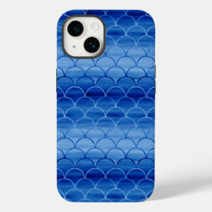 Licht naar donkerblauw gekleurd schaliepatroon Case-Mate iPhone case