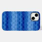 Licht naar donkerblauw gekleurd schaliepatroon Case-Mate iPhone case (Achterkant (horizontaal))