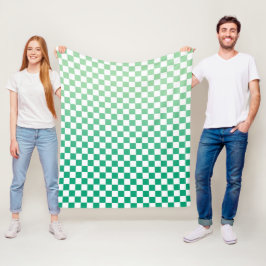 Licht naar donkergroen looppatroon, gecontroleerd  fleece deken