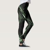 Licht naar Donkergroene Geabstraheerde Leggings (Rechts)