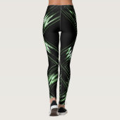 Licht naar Donkergroene Geabstraheerde Leggings (Achterkant)