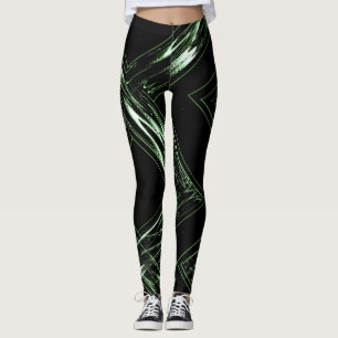 Licht naar Donkergroene Geabstraheerde Leggings