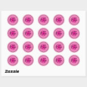Licht naar hete roze radiale verloop logo ronde sticker (Vel)