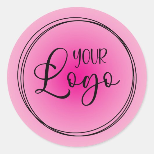Licht naar hete roze radiale verloop logo ronde sticker (Voorkant)