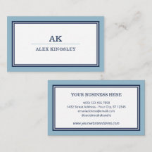Licht & Navyblauwe Rand Monogram