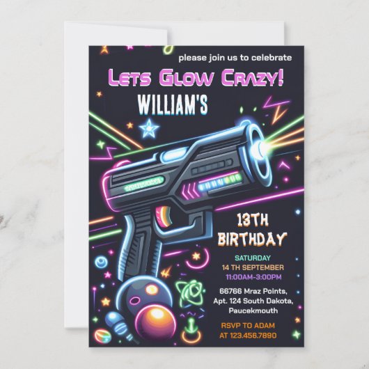 licht neon gloeidraad pistool Laser Label 13e Verj Kaart (Voorkant)