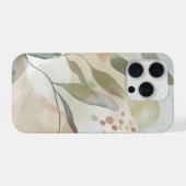 Licht Neutraal Abstract Botanisch met Zachte Salie iPhone Hoesje (Achterkant horizontaal)