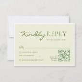 Licht Olijfgroene Bruiloft RSVP Kaartje (Voorkant)
