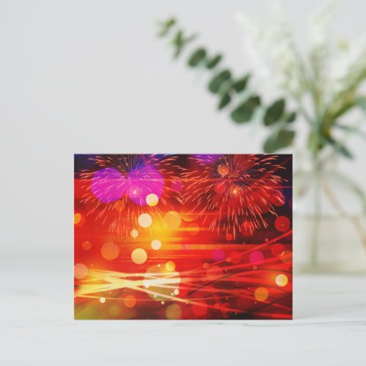 Licht omhoog de Lichte Rays van de Hemel en Vuurwe Briefkaart (Staand voorkant)