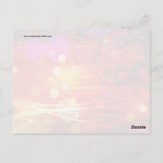 Licht omhoog de Lichte Rays van de Hemel en Vuurwe Briefkaart (Achterkant)