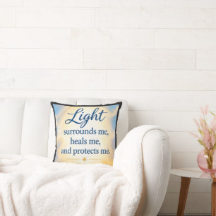Licht omringt me, geneest me en beschermt me. kussen