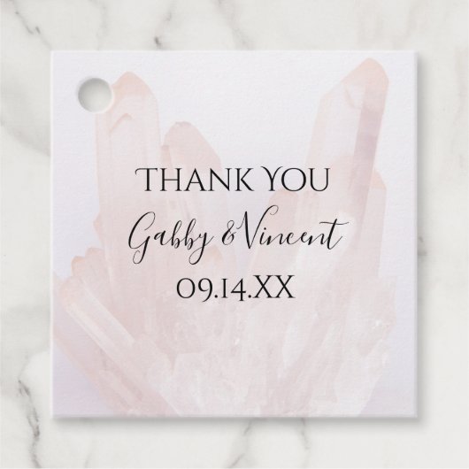 Licht ondoorzichtige roze kristallen bruiloft Dank Bedankjes Labels (Voorkant)