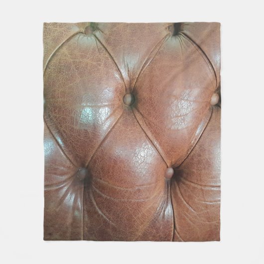 Licht op bruin lederen zachteroppervlak, textureab fleece deken (Voorkant)
