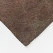 Licht op bruin lederen zachteroppervlak, textureab fleece deken (Hoek)