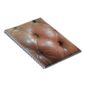Licht op bruin lederen zachteroppervlak, textureab notitieboek (Rechterzijde)
