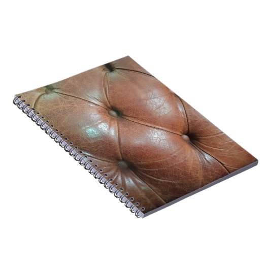 Licht op bruin lederen zachteroppervlak, textureab notitieboek (Rechterzijde)