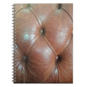 Licht op bruin lederen zachteroppervlak, textureab notitieboek (Voorkant)
