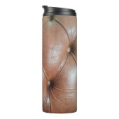 Licht op bruin lederen zachteroppervlak, textureab thermosbeker (Geroteerd rechts)