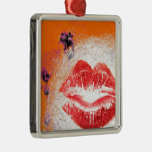 Licht op Oranje achtergrond Metalen Ornament (Rechts)