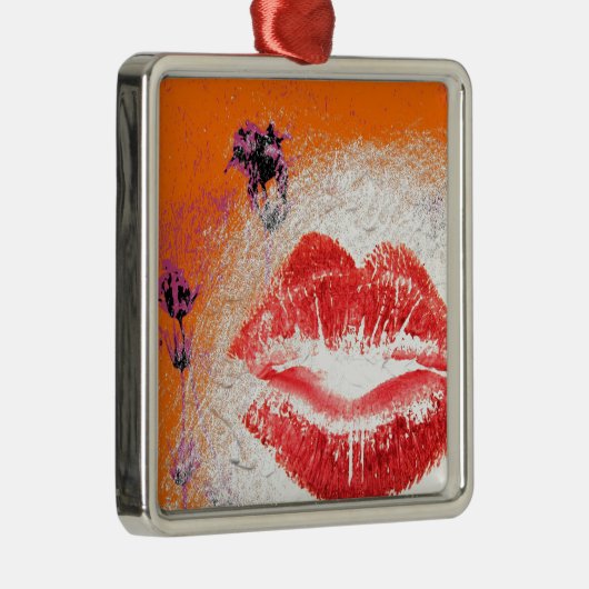 Licht op Oranje achtergrond Metalen Ornament (Rechts)