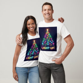 Licht op! – Regenboog kerstboom T-shirt