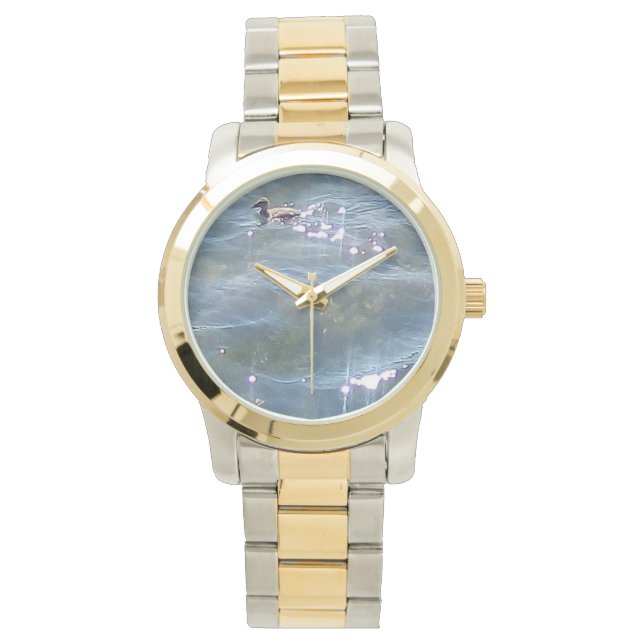 Licht op water met Duck Watch Horloge (Voorkant)