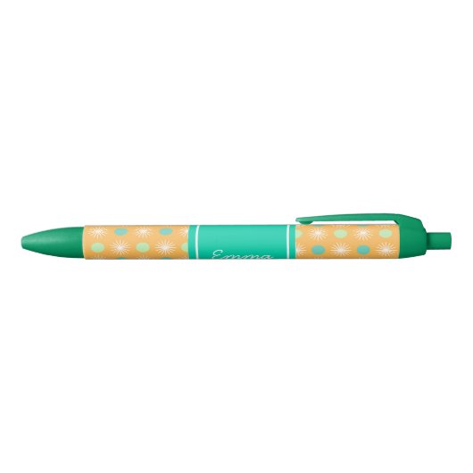Licht Oranje Boho Retro Patroon Pen (Bovenkant)