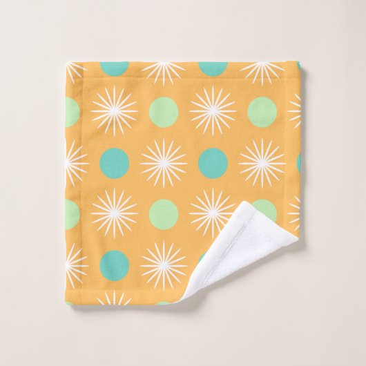 Licht Oranje Boho Retro Patroon Washandje (Wasdoekje)