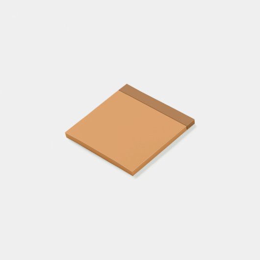Licht Oranje donkerbruine kleurenminimalistische p Post-it® Notes (Schuin)