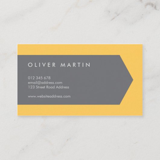 Licht Oranje en grijs modern Visitekaartje (Achterkant)