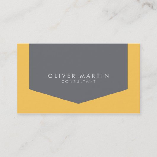 Licht Oranje en grijs modern Visitekaartje (Voorkant)