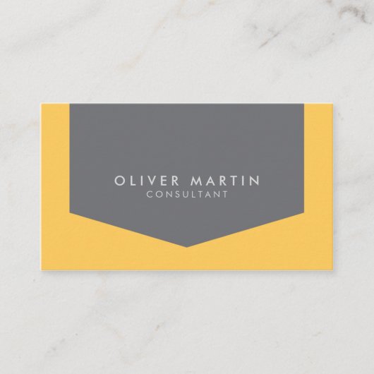 Licht Oranje en grijs modern Visitekaartje (Voorkant)