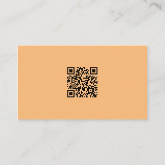 Licht Oranje graffiti gesmeed QR-code Visitekaartje (Achterkant)