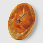 Licht Oranje Roos met hart Grote Klok (Hoek)