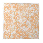 Licht Oranje Wit  Symmetrisch Geometrisch Tegeltje (Voorkant)